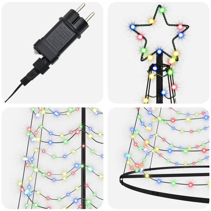 Brad de Crăciun spiralat cu LED, cu bază EKENAS 400 cm WALTI