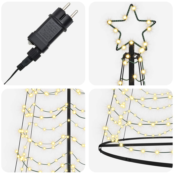 Brad de Crăciun spiralat cu LED, cu bază EKENAS 500 cm - WALTI WALTI