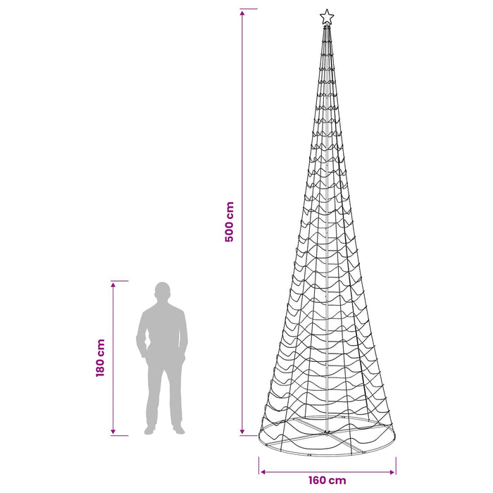 Brad de Crăciun spiralat cu LED, cu bază EKENAS 500 cm - WALTI WALTI