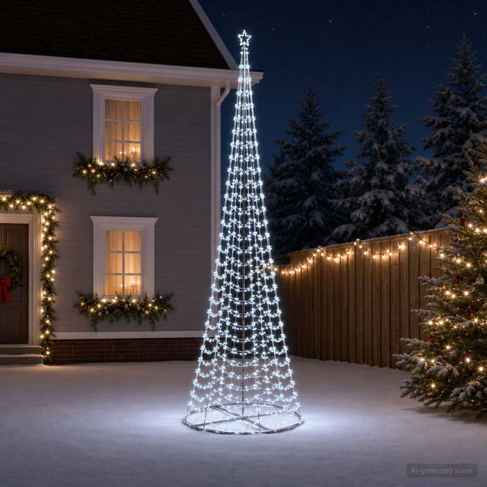 Brad de Crăciun spiralat cu LED, cu bază EKENAS 500 cm - WALTI WALTI