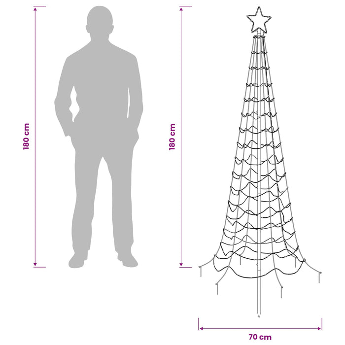 Brad de Crăciun spiralat LED cu țăruș EKENAS 180 cm 220 LED-uri - WALTI WALTI