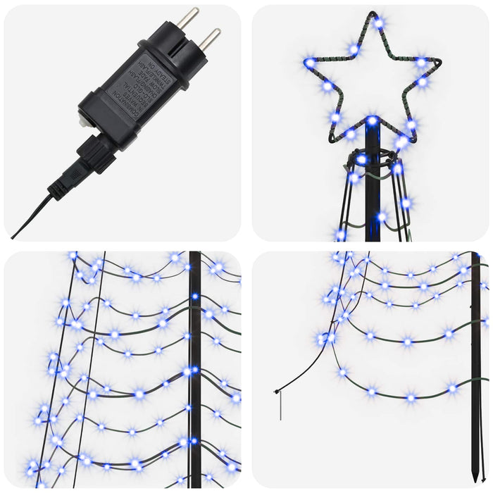 Brad de Crăciun spiralat LED cu țăruș EKENAS 250 cm 370 LED-uri - WALTI WALTI