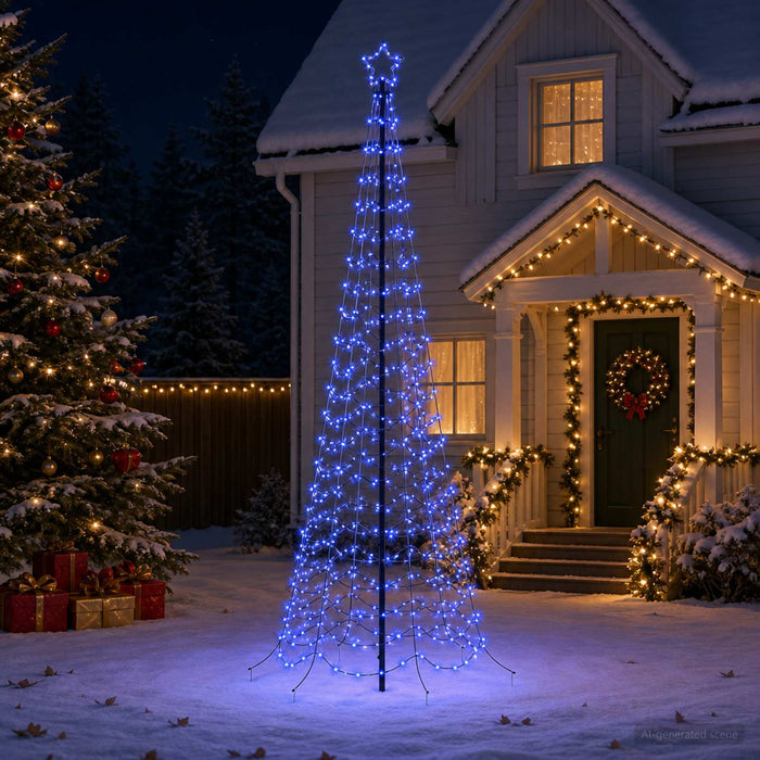 Brad de Crăciun spiralat LED cu țăruș EKENAS 250 cm 370 LED-uri - WALTI WALTI