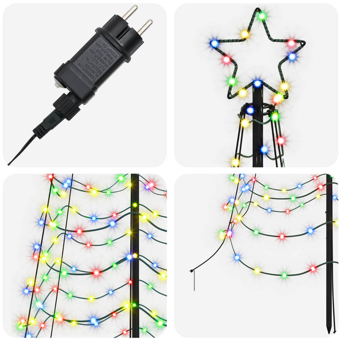 Brad de Crăciun spiralat LED cu țăruș EKENAS 250 cm 370 LED-uri - WALTI WALTI