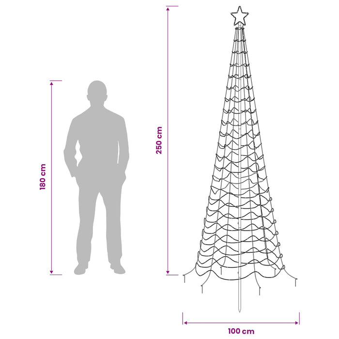 Brad de Crăciun spiralat LED cu țăruș EKENAS 250 cm 370 LED-uri - WALTI WALTI