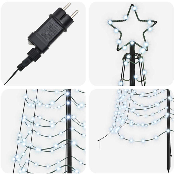 Brad de Crăciun spiralat LED cu țăruș EKENAS 300 cm 475 LED-uri WALTI