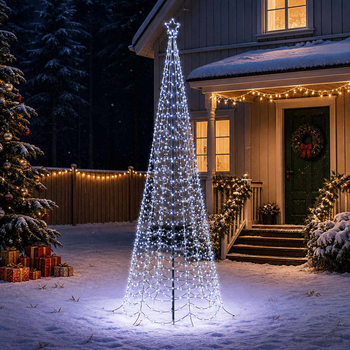 Brad de Crăciun spiralat LED cu țăruș EKENAS 300 cm 475 LED-uri WALTI