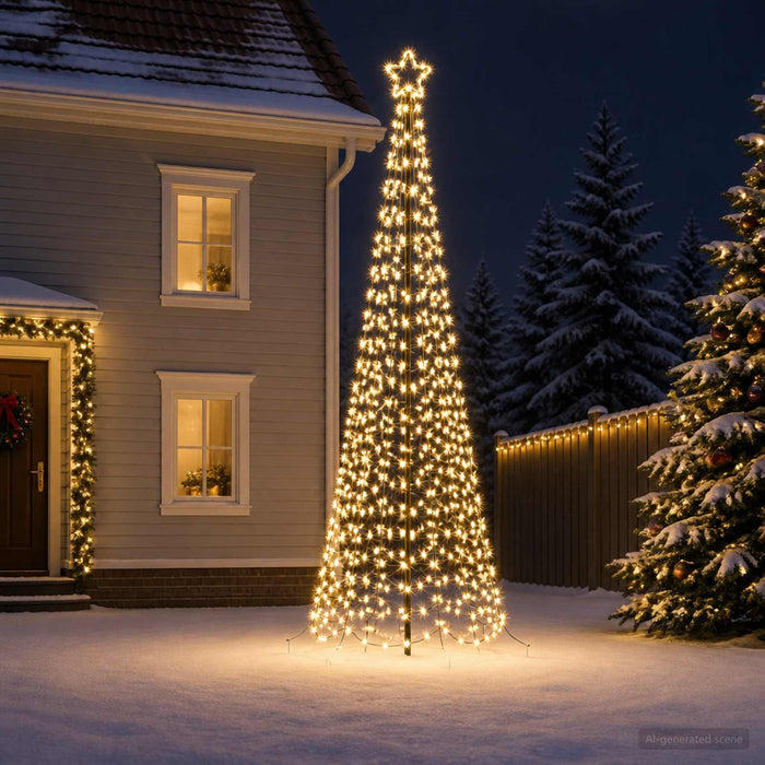 Brad de Crăciun spiralat LED cu țăruș EKENAS 400 cm 588 LED-uri WALTI