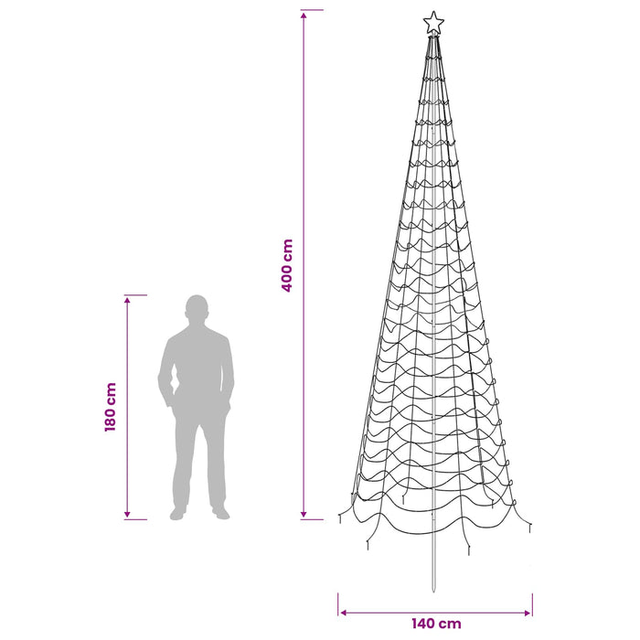 Brad de Crăciun spiralat LED cu țăruș EKENAS 400 cm 588 LED-uri WALTI