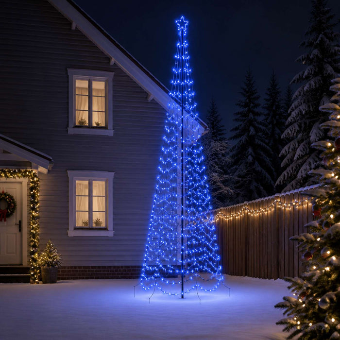 Brad de Crăciun spiralat LED cu țăruș EKENAS 400 cm 588 LED-uri WALTI