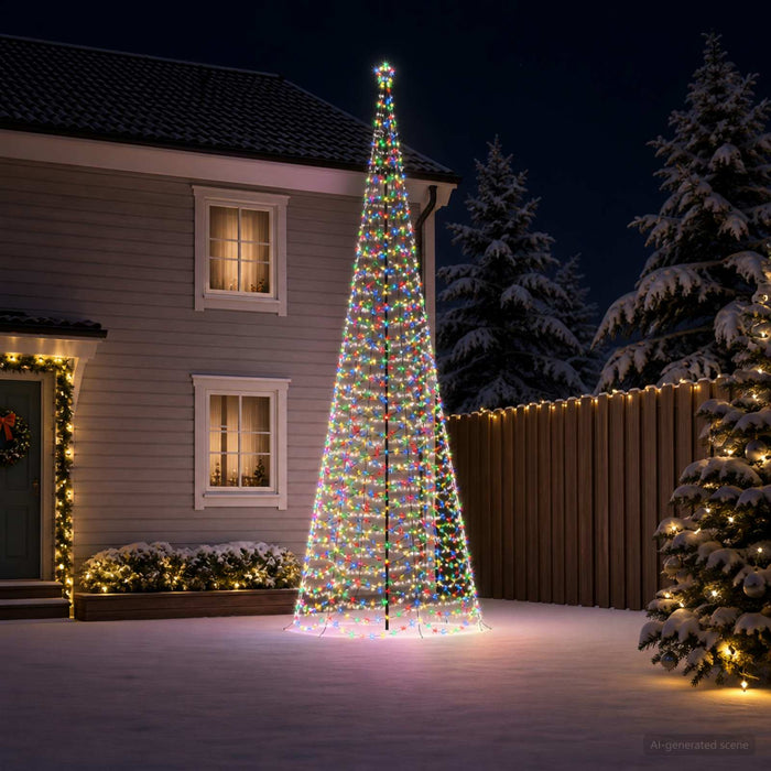 Brad de Crăciun spiralat LED cu țăruș EKENAS 400 cm 588 LED-uri WALTI