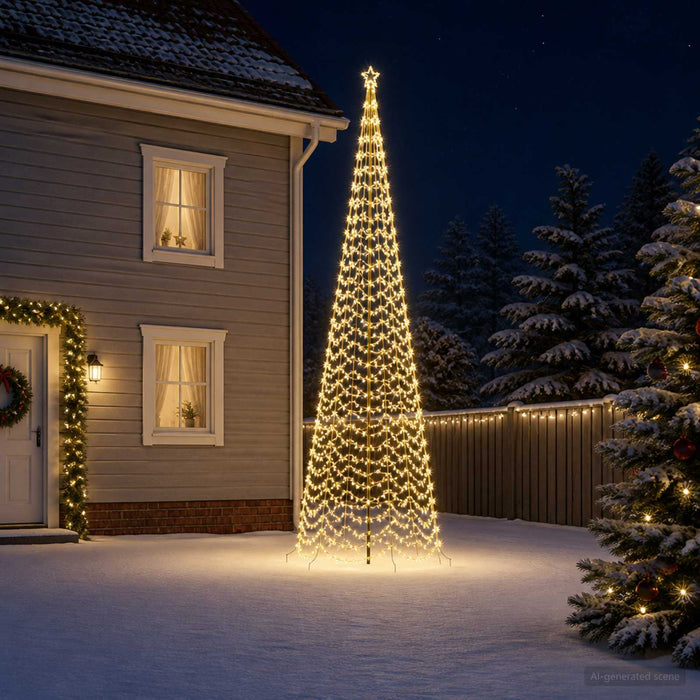Brad de Crăciun spiralat LED cu țăruș EKENAS 500 cm 868 LED-uri WALTI