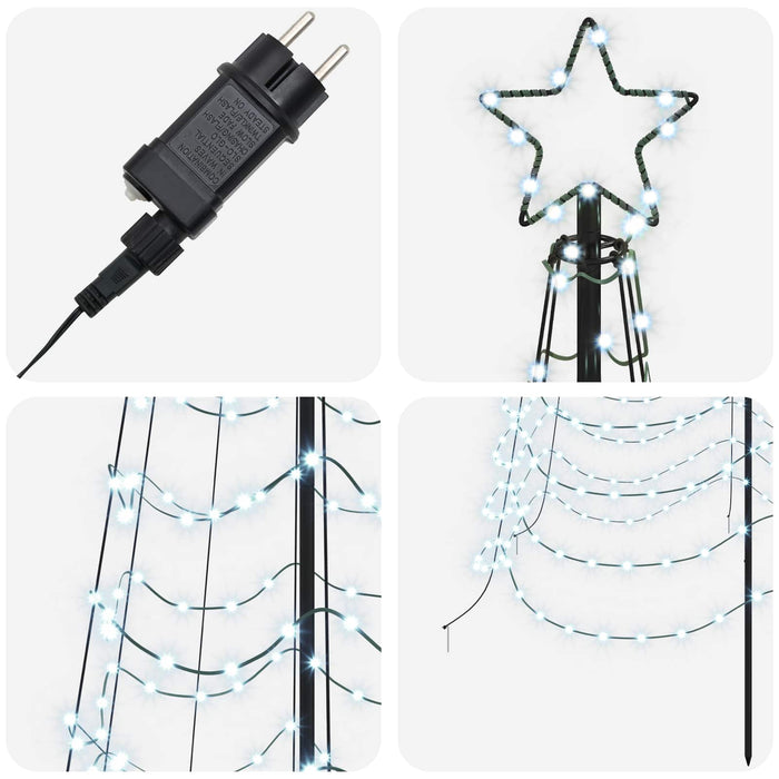 Brad de Crăciun spiralat LED cu țăruș EKENAS 500 cm 868 LED-uri WALTI