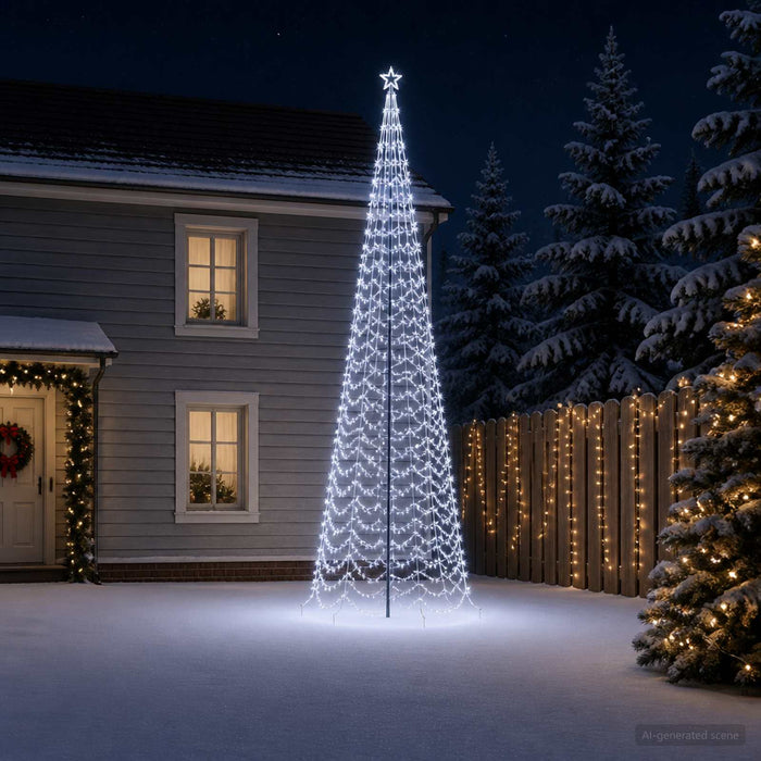 Brad de Crăciun spiralat LED cu țăruș EKENAS 500 cm 868 LED-uri WALTI