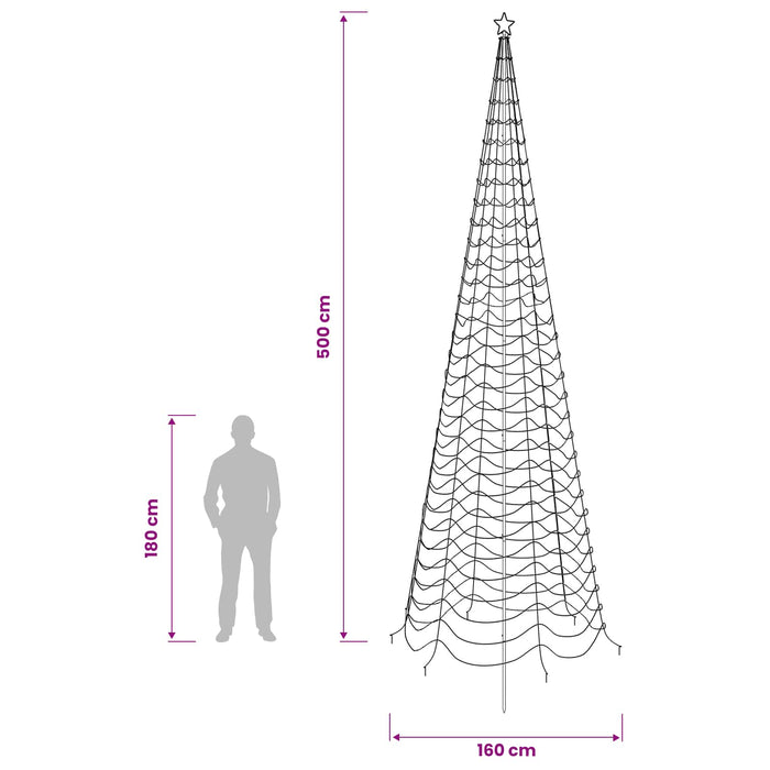 Brad de Crăciun spiralat LED cu țăruș EKENAS 500 cm 868 LED-uri WALTI
