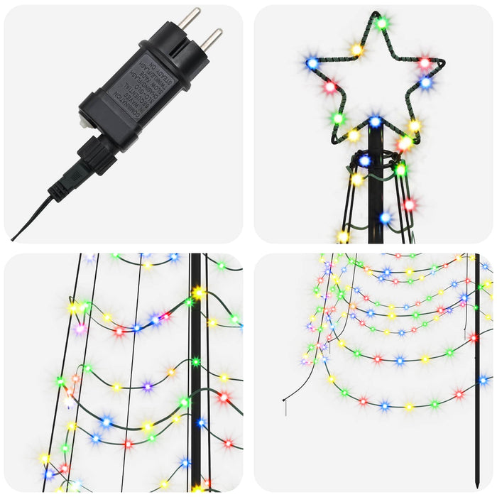 Brad de Crăciun spiralat LED cu țăruș EKENAS 500 cm 868 LED-uri WALTI