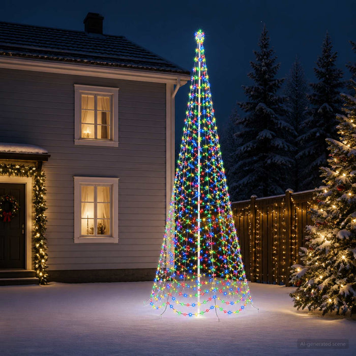 Brad de Crăciun spiralat LED cu țăruș EKENAS 500 cm 868 LED-uri WALTI
