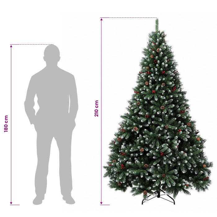 Brad de Crăciun artificial cu ramuri articulare 210 cm oțel - WALTI WALTI