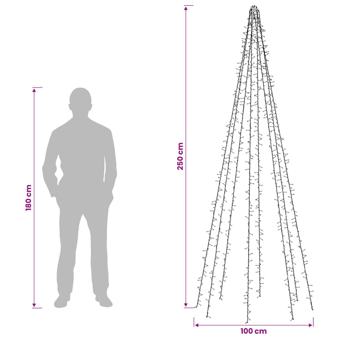 Lumini pentru brad de Crăciun cu 8 LED-uri 1000 LED-uri WALTI
