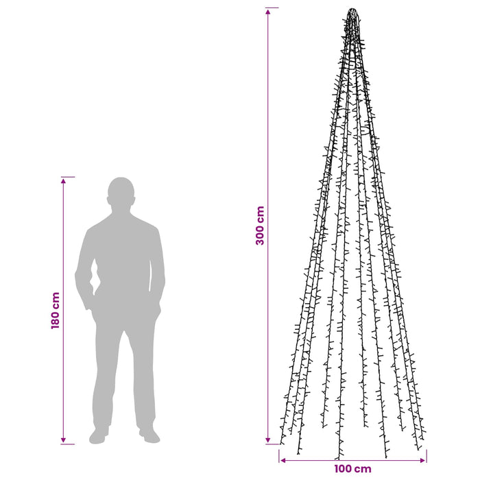 Instalație pentru brad de Crăciun cu 10 LED-uri 1550 LED-uri WALTI