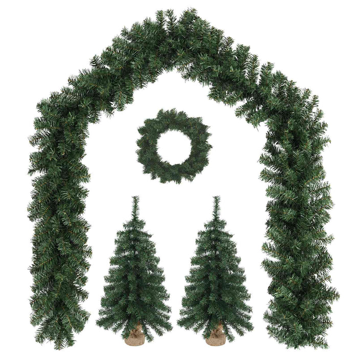 Set mini brad de Crăciun 45 cm PVC Verde WALTI