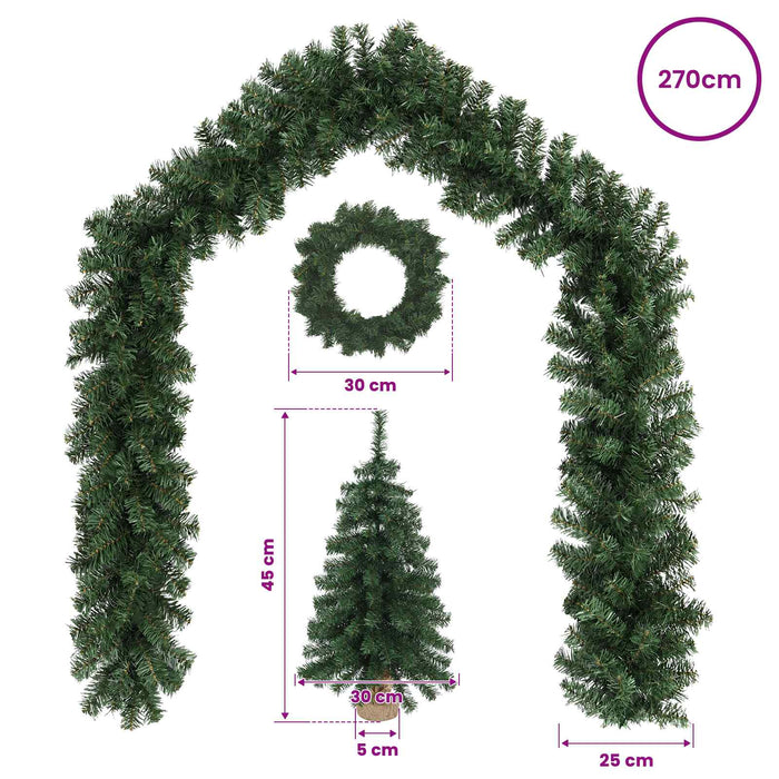 Set mini brad de Crăciun 45 cm PVC Verde WALTI