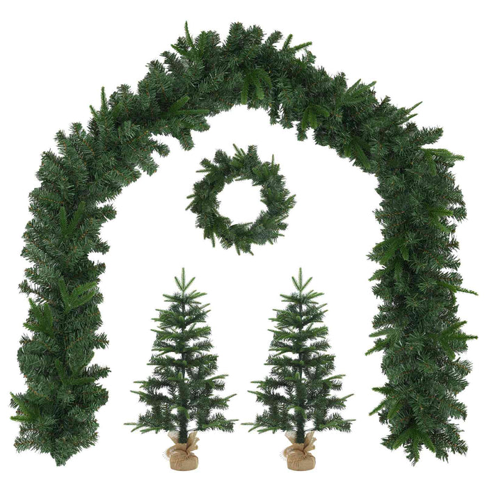 Set mini brad de Crăciun 45 cm PVC și PE Verde WALTI