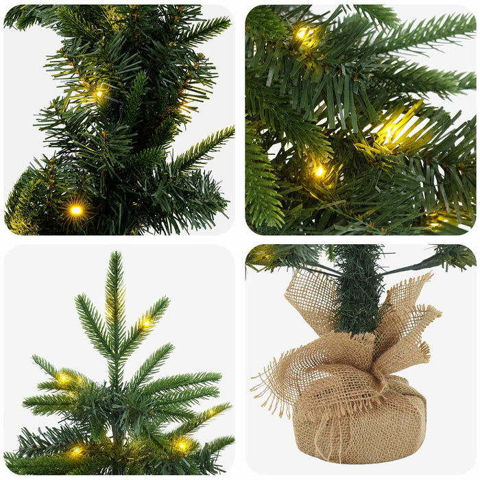 Set mini brad de Crăciun 45 cm 125 LED-uri Alb cald PVC și PE WALTI