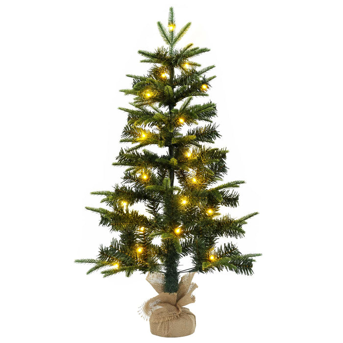 Set mini brad de Crăciun 45 cm 125 LED-uri Alb cald PVC și PE WALTI