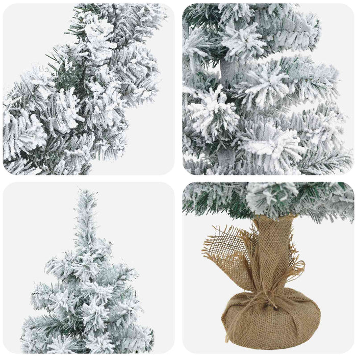 Set mini brad de Crăciun 60 cm PVC Verde și alb WALTI