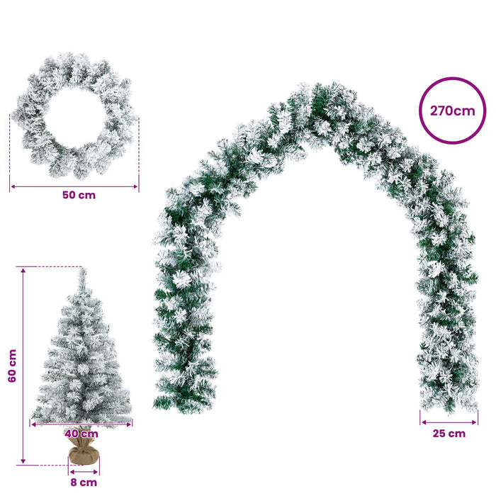 Set mini brad de Crăciun 60 cm PVC Verde și alb WALTI