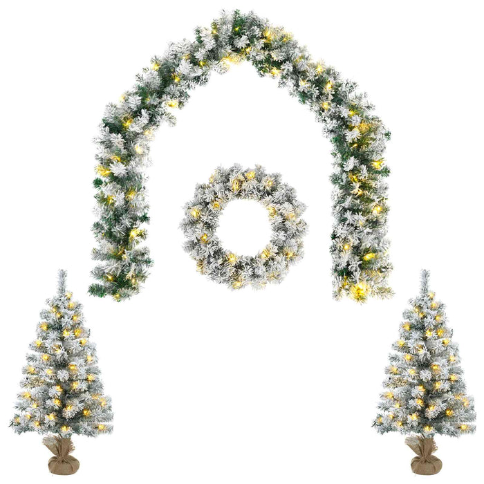 Set mini brad de Crăciun 60 cm 125 LED-uri Alb cald PVC - WALTI WALTI