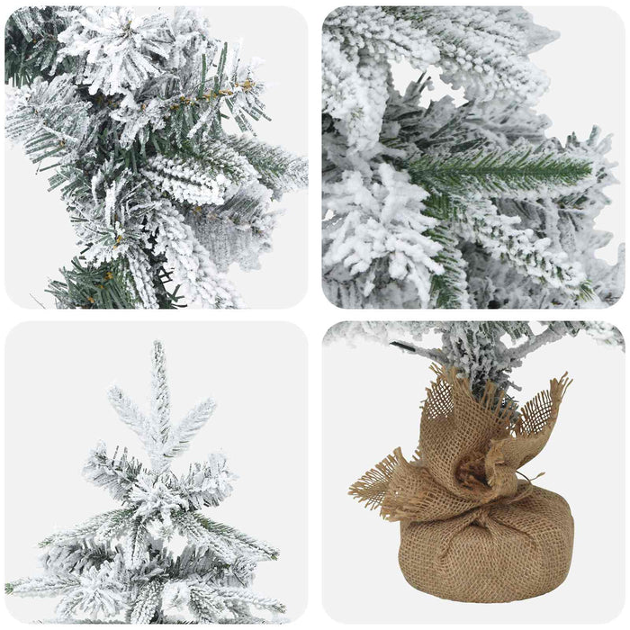 Brad de Crăciun mini 60 cm PVC și PE Verde și alb WALTI