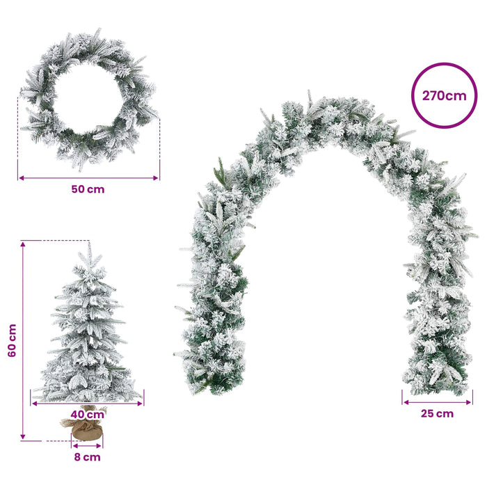 Brad de Crăciun mini 60 cm PVC și PE Verde și alb WALTI