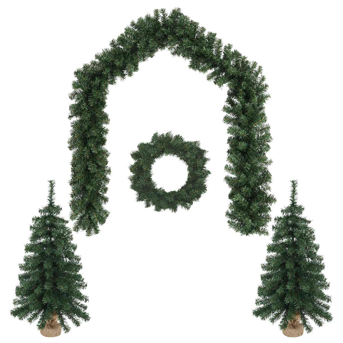 Set mini brad de Crăciun 90 cm PVC Verde WALTI