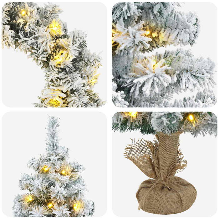 Set mini brad de Crăciun 90 cm 175 LED-uri Alb cald PVC WALTI