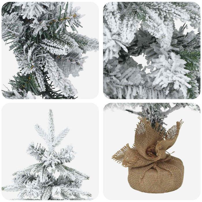 Brad de Crăciun mini 90 cm PVC și PE Verde și alb WALTI