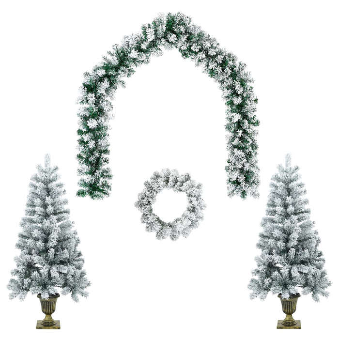 Set mini brad de Crăciun 120 cm PVC Verde și alb WALTI