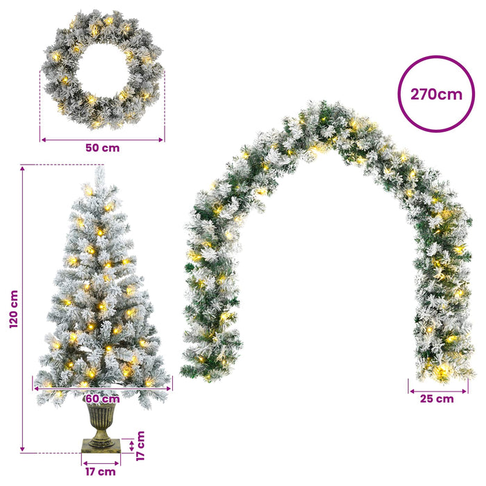 Set mini brad de Crăciun 120 cm 275 LED-uri Alb cald PVC - WALTI WALTI