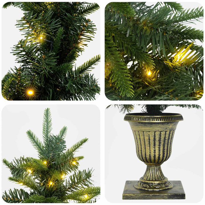 Set mini brad de Crăciun 120 cm 275 LED-uri Alb cald PVC și PE WALTI