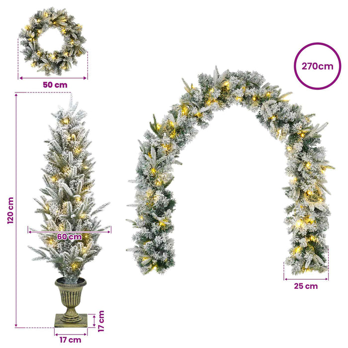 Brad de Crăciun mini 120 cm 275 LED-uri Alb cald PVC și PE - WALTI WALTI