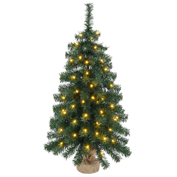 Brad de Crăciun mini 60 cm 25 LED-uri Alb cald PVC Verde WALTI