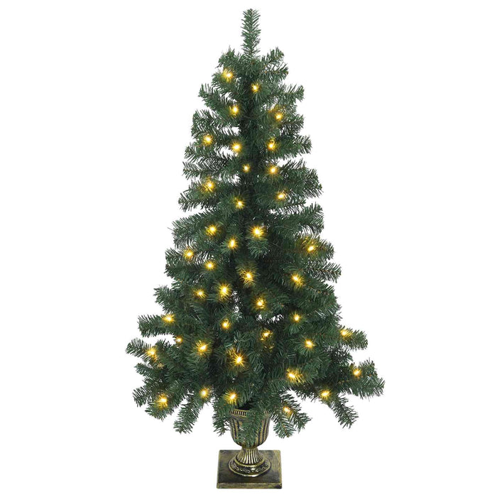 Brad de Crăciun mini 120 cm 100 LED-uri Alb cald PVC Verde WALTI