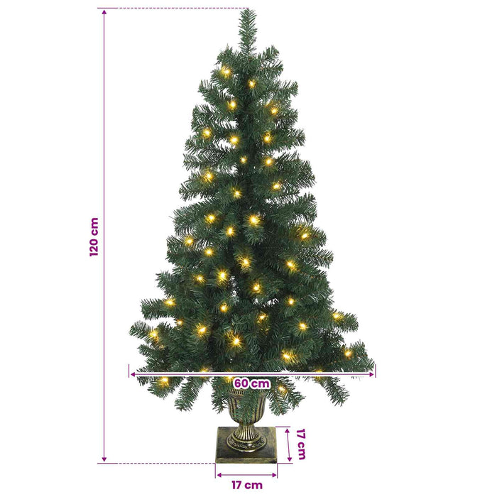 Brad de Crăciun mini 120 cm 100 LED-uri Alb cald PVC Verde WALTI