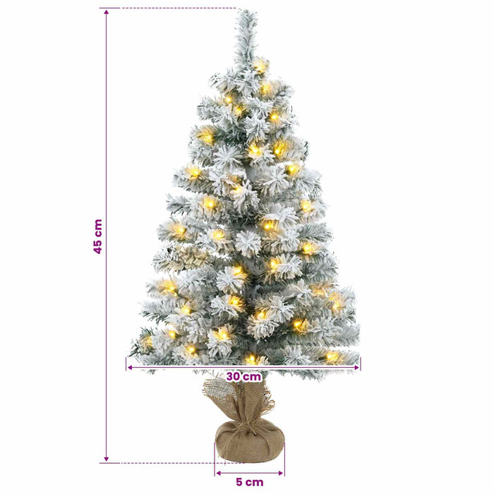 Brad de Crăciun mini 45 cm 25 LED-uri Alb cald PVC Verde și alb WALTI