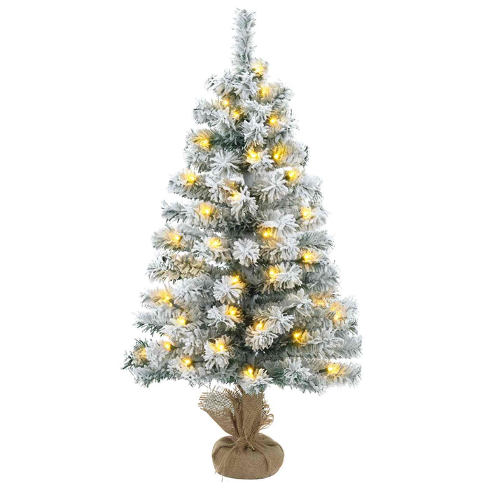 Mini brad de Crăciun nins 90 cm 50 LED-uri Alb cald PVC WALTI