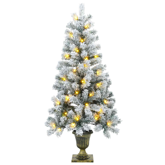 Mini brad de Crăciun nins 120 cm 100 LED-uri Alb cald PVC WALTI
