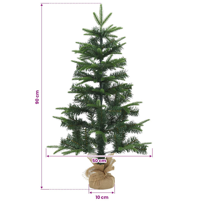 Brad de Crăciun mini 90 cm PVC și PE Verde WALTI