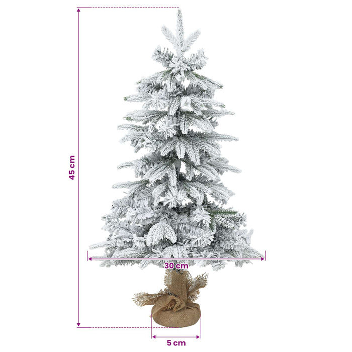 Brad de Crăciun mini 45 cm PVC și PE Verde și alb WALTI