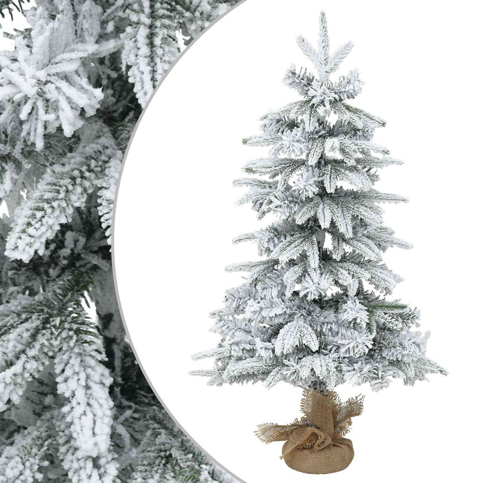 Brad de Crăciun mini 90 cm PVC și PE Verde și alb - WALTI WALTI